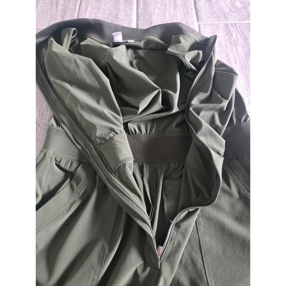 Athleta Womens Brooklyn Utility Romper Aspen Olive Green Sleeveless Zip Front 14 - Picture 6 of 8